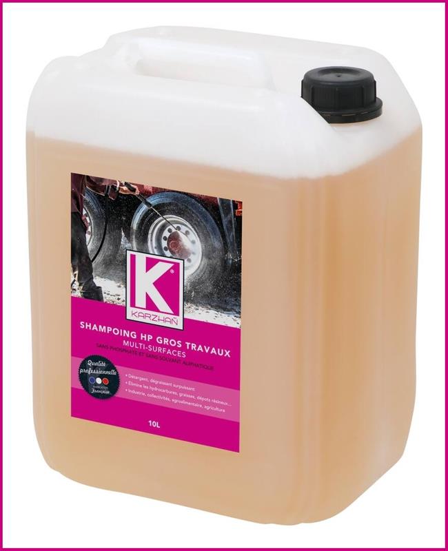 Shampoing concentré gros travaux spécial HP - Bidon de 10L - KARZHAÑ 14317